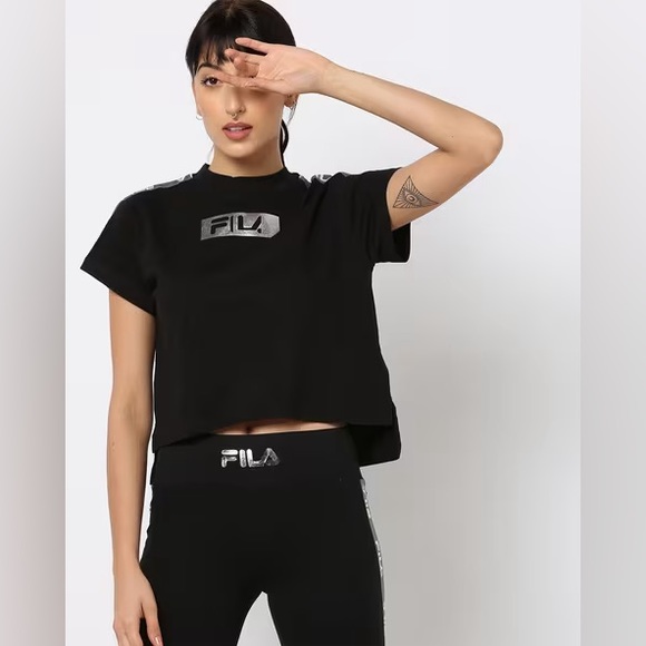 Fila Tops - FILA High Neck Crop Tops